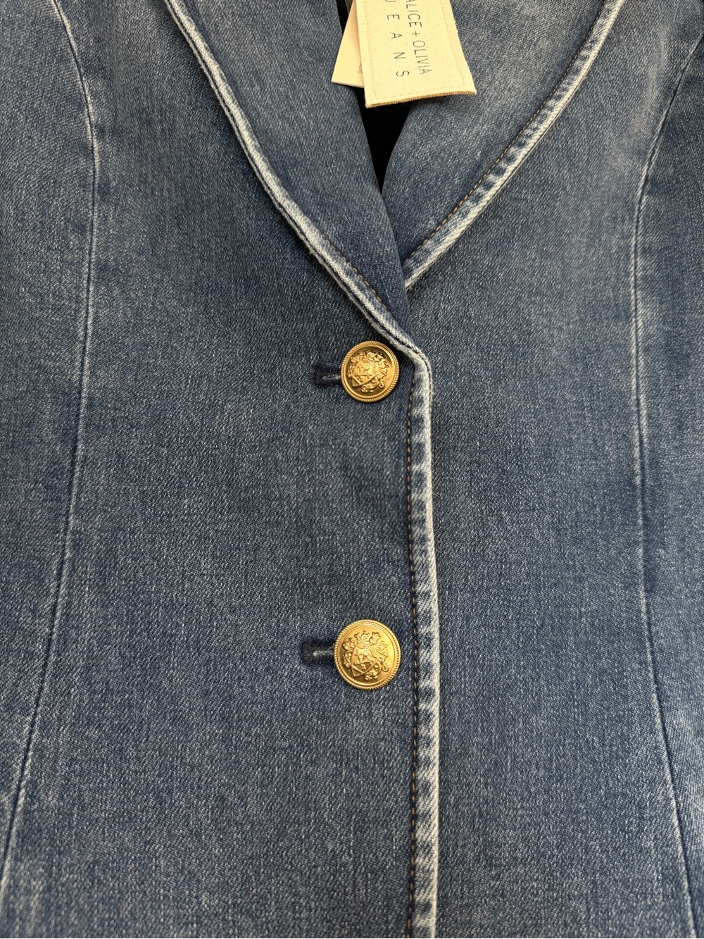 Alice + Olivia Lana Denim Sculpted Blazer NWT - Picture 5 of 5